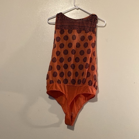 Free People Intimately Soul Of The Sun snap Bodysuit Boho Brick Combo shirt L - Picture 13 of 16